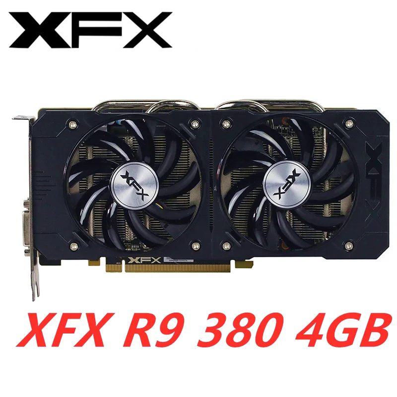 Original xfx r7 r9 380 4gb radeon r7 r9 380x 4gb gráficos amd vídeo desktop computador jogo mapa o cartão de jogo alta eficiência