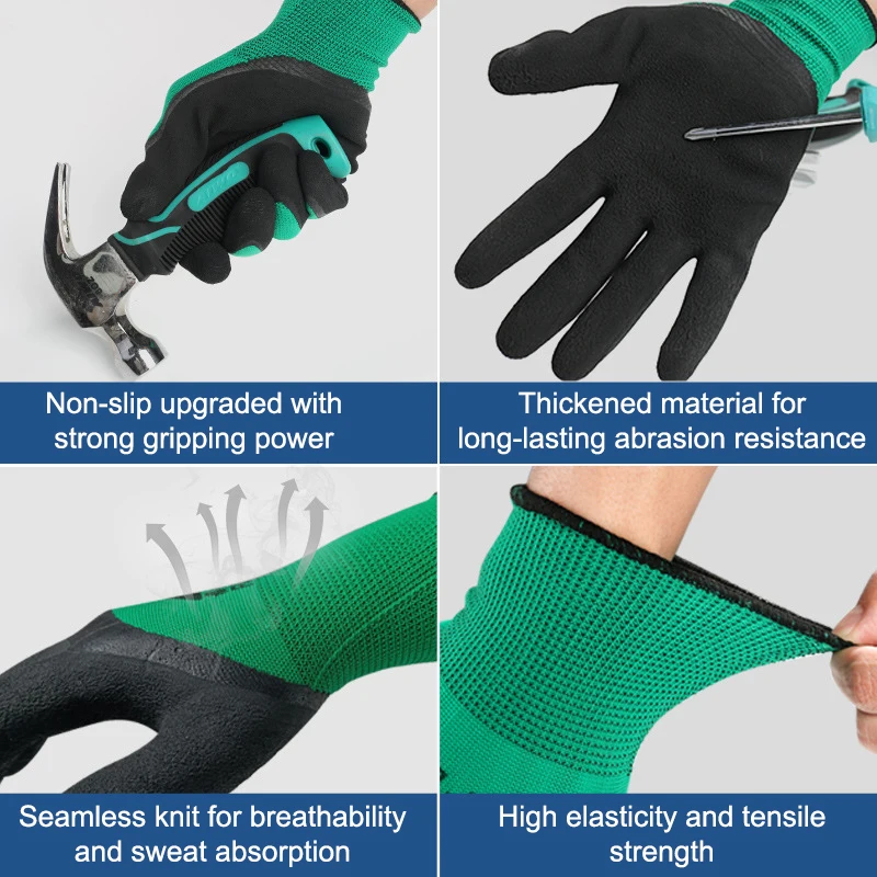 1pairs Winter Warm Tire Rubber Wear-resistant Anti-slip Labor Protection Gloves Nitrile Gloves Construction Gardening Gloves