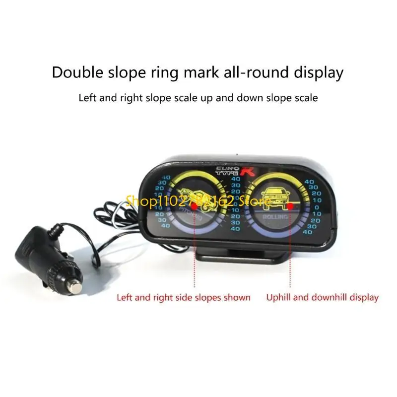 

547B Inclinometer Car Digital Level Tilt Gauge 12V Car Slope Meter Adjustable Base