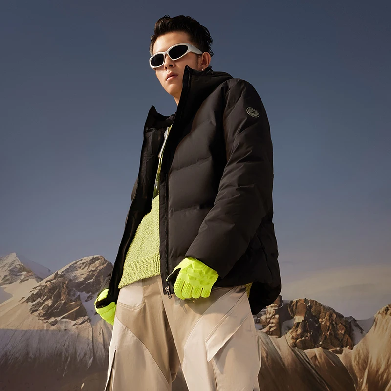 Xtep Down Jacket Men 2023 Winter New Style Keep Warm Hooded Coat Comfortable Lightweight Tops 877429190017