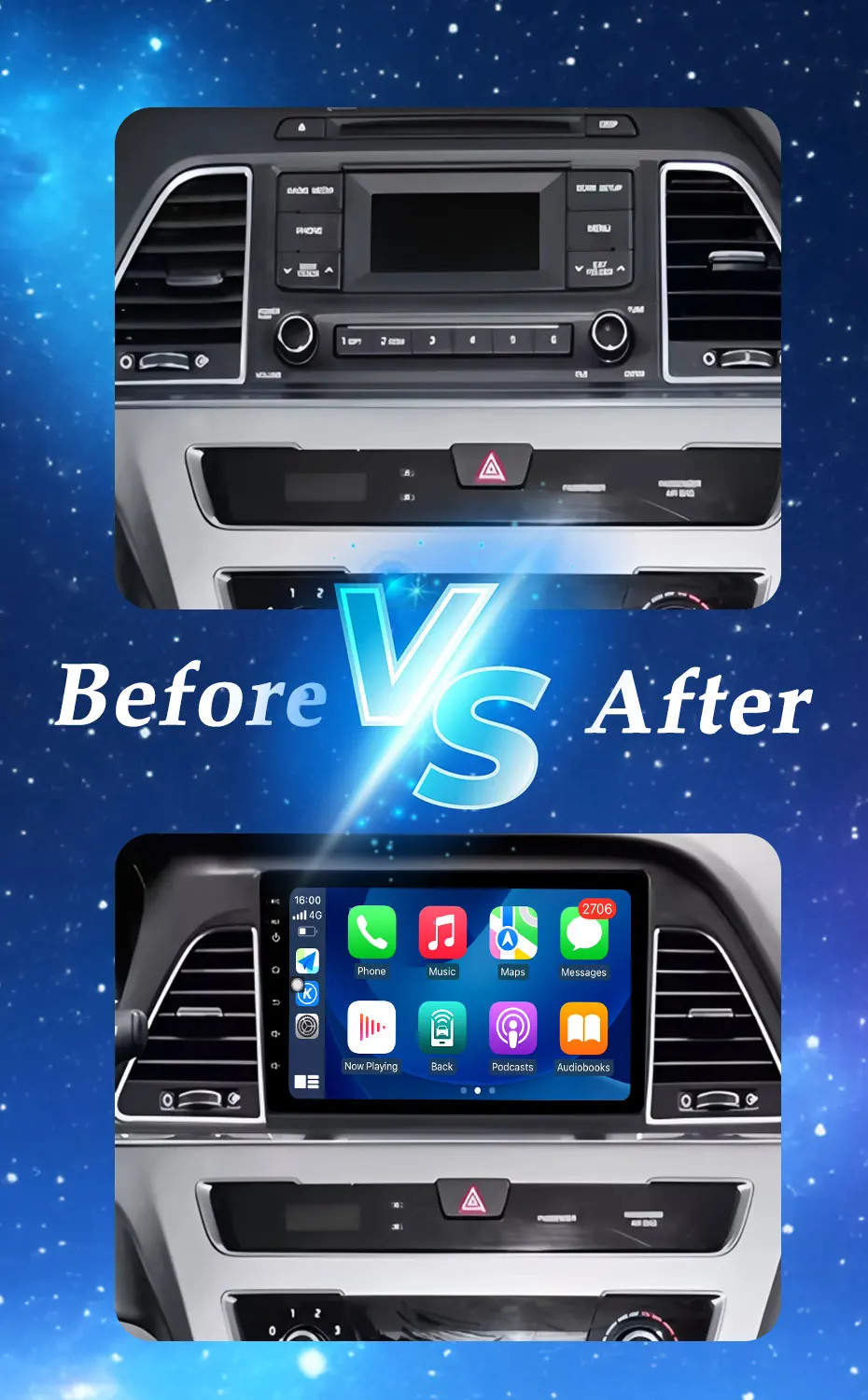CarPlay Android Auto Linkslenker für Hyundai Sonata 7 LF 9 2014 - 2017 Multimedia-Player Split-Screen DSP Auto-Tools Kein 2 DIN – Detail 2