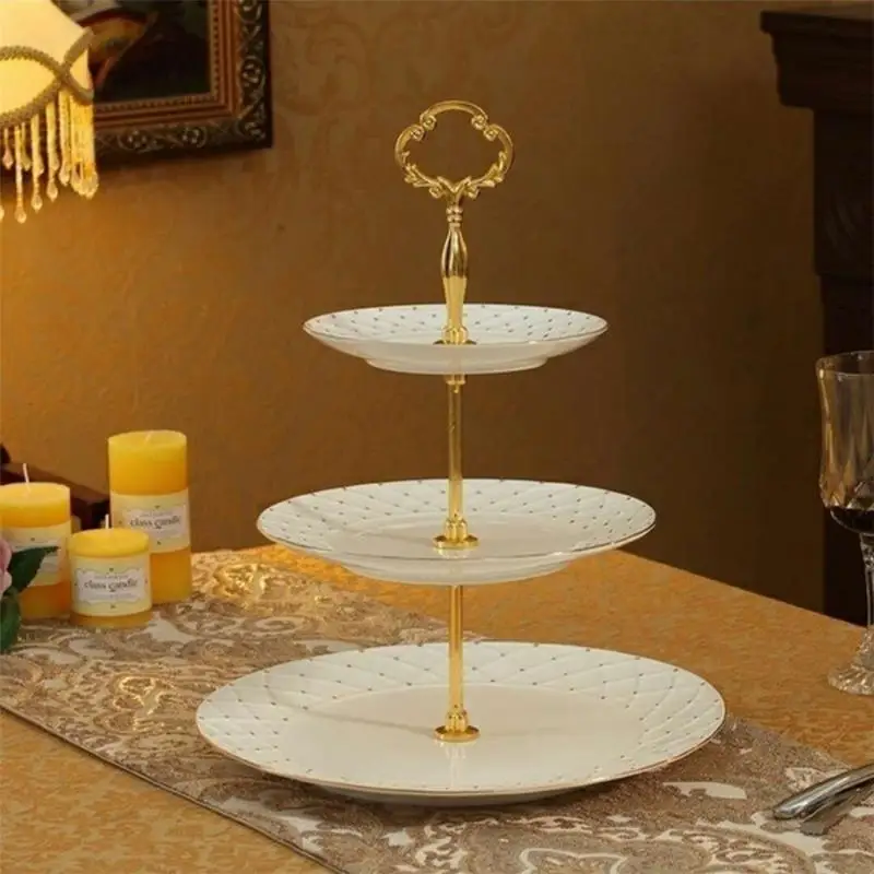 1 Set Style Practical 2 Or 3 Tier Plate Handle Fitting Hardware Rod Tool Cake Plate Stand Bakeware Cake tray stand