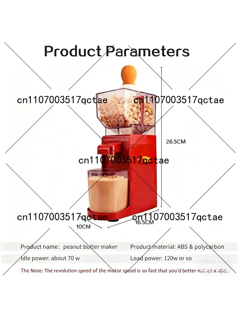 

Electric Peanut Butter Machine for Household Deep-Fried Cereal Crush Cashews Almonds Grinding Maker Kitchen Appliance