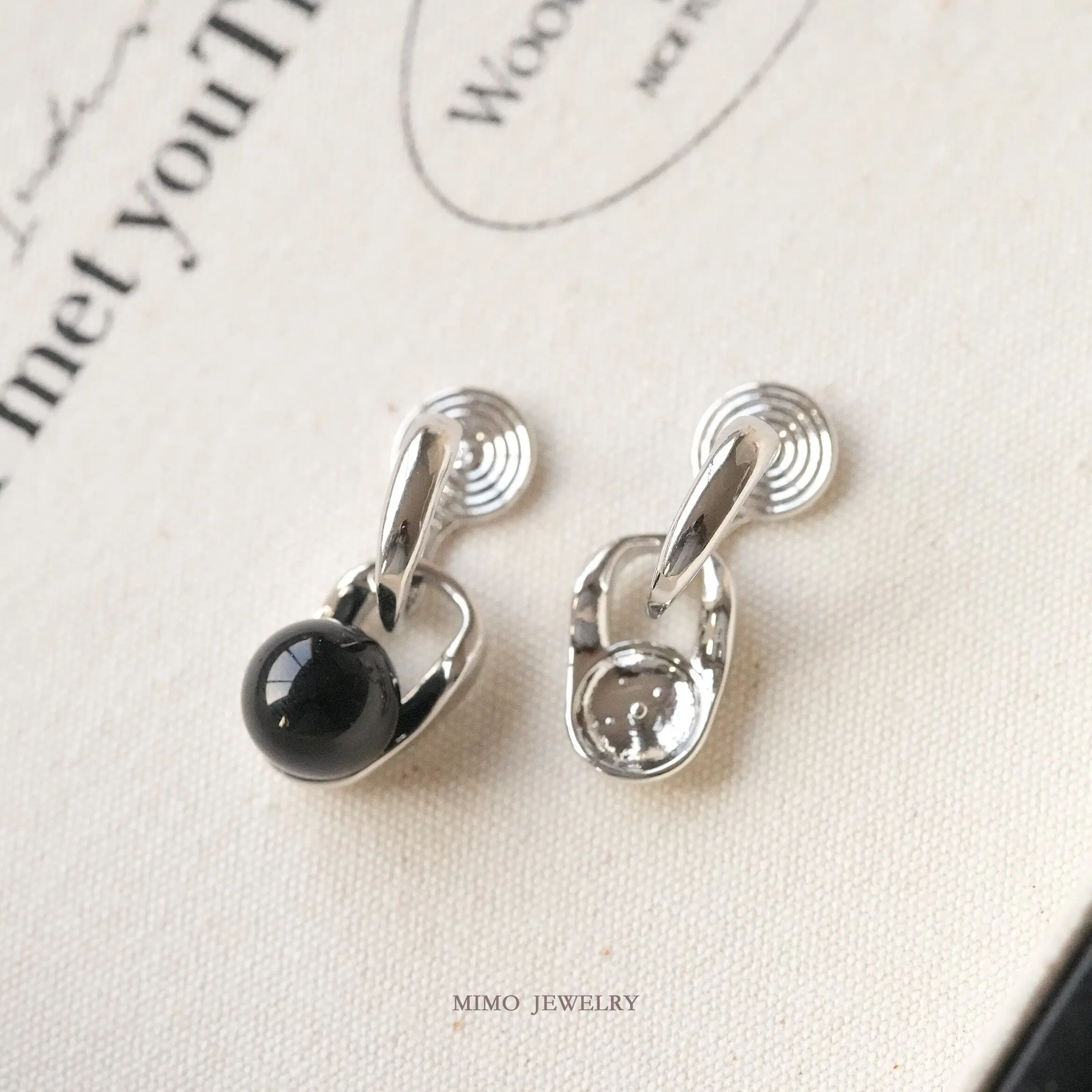 Copper-plated Real Gold Split Bead Holder Simple Ear Clip DIY Handmade Accessories