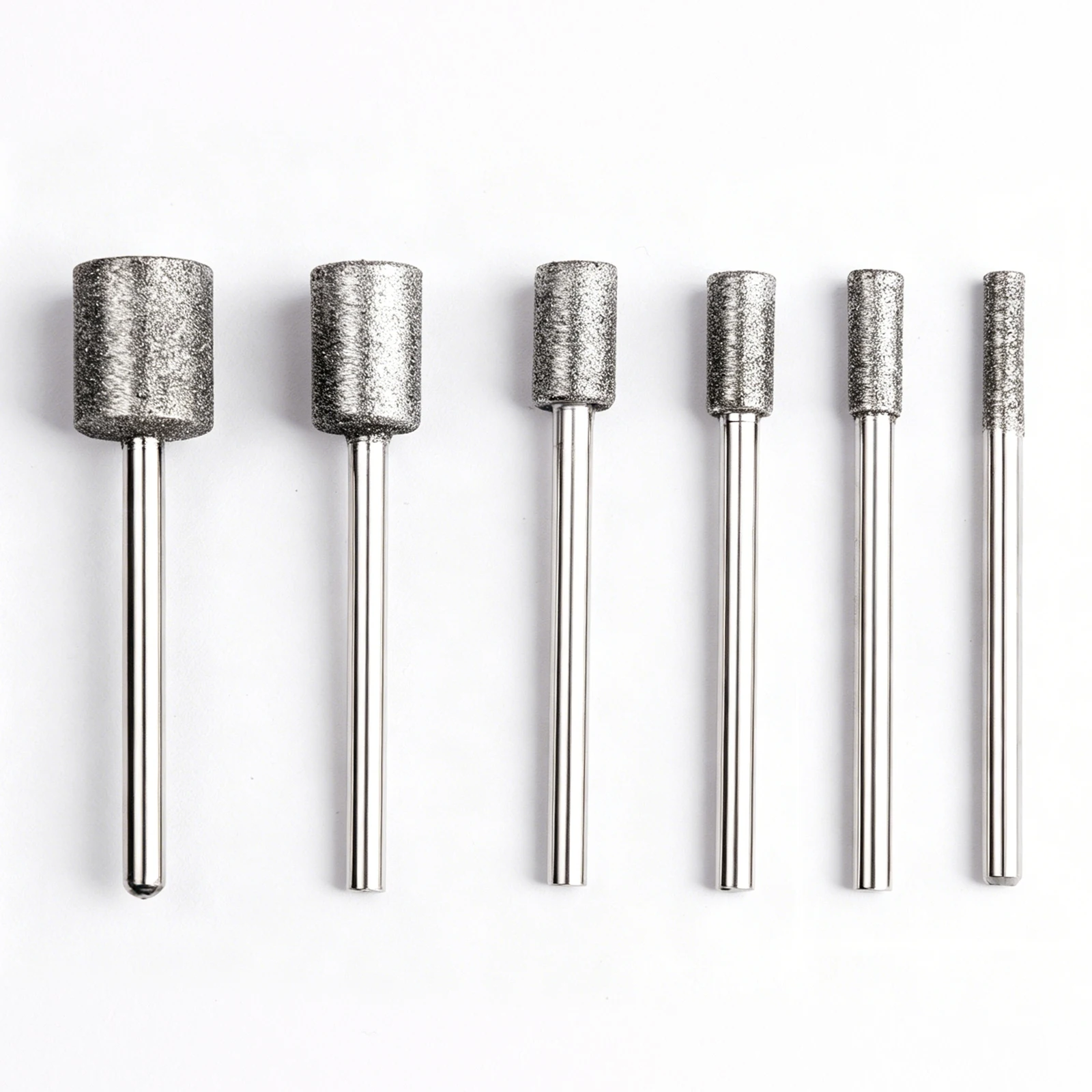 6pcs Diamond Burr Grinding Bits Set 120 Grit 3mm-10mm Diamond Burr Grinding Engraving Bit 3mm Shank For Drill Dremel Rotary Tool