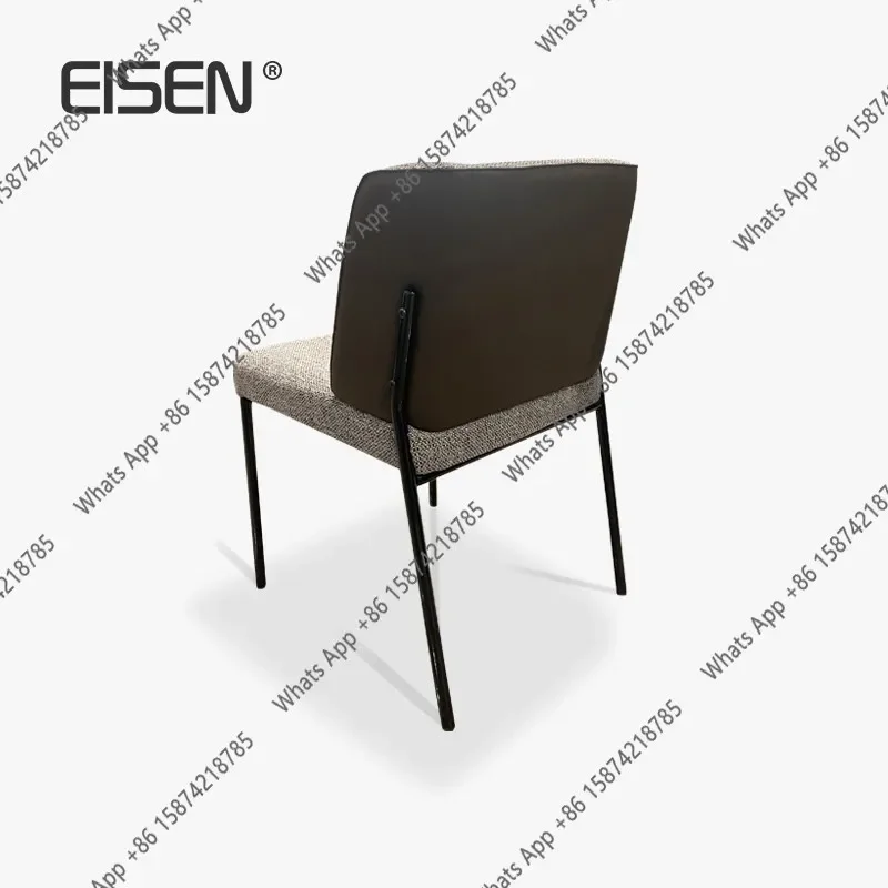 X32 Italian Leather Cloth Color Matching Dining Chair Simple Modern Light Luxury High-end Cotton And Linen Negotiation Desk Chai