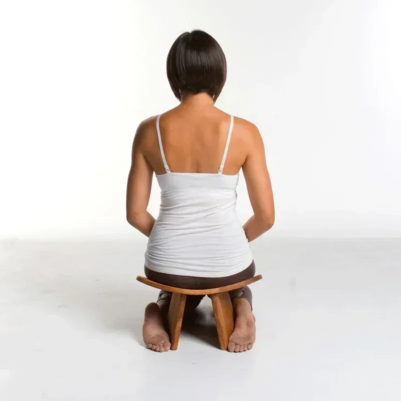 Multifunctional Ergonomic Solid Wood Meditation Stool Wooden Yoga Stool Wooden Kneeling Stool Inversion Meditation Cushion