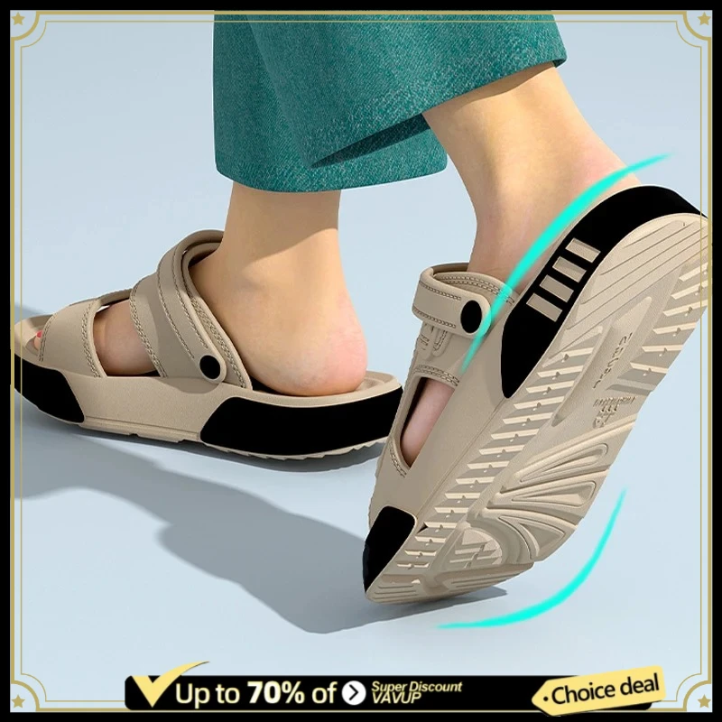 

2026 Men Slippers Summer EVA Soft-soled Platform Slides Sandals Indoor Outdoor Walking Beach Shoes Flip Flops Mens Home Shoes
