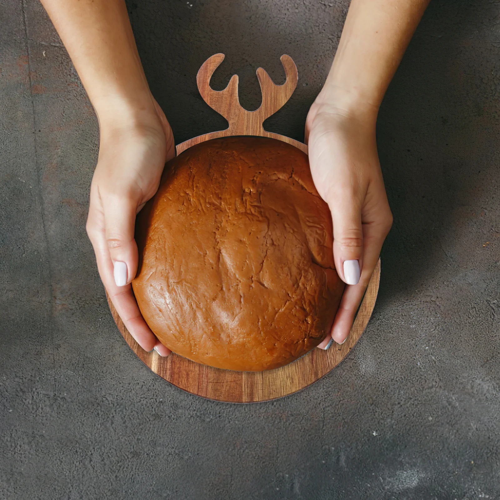 

1Pcs Wooden Antlers Cake Board Bread Serving Plate Kitchen Placemat Photography Prop Home Decoration Fruit Tray