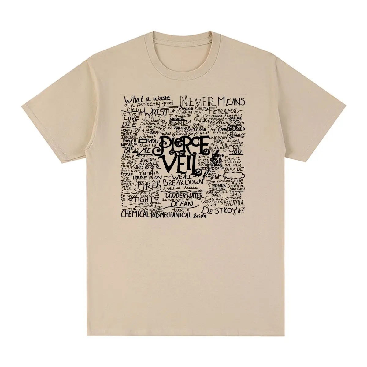 

Pierce The Veil Vintage T-shirt Rock Music Humor Cotton Men T shirt New Tee Tshirt Womens Tops