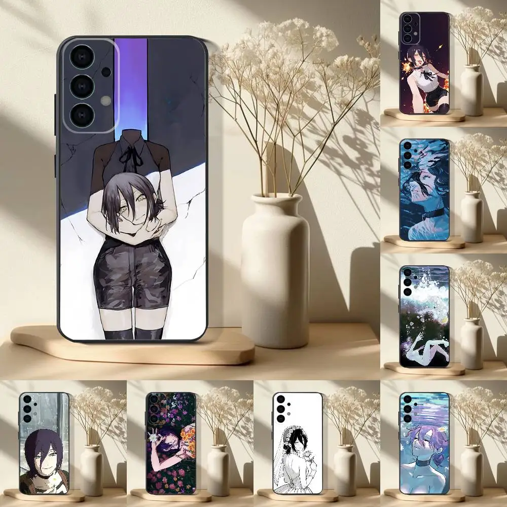 Casing Ponsel C-Chainsaw Man Reze untuk Samsung S 25,24,23,22,30,21,10,9,Ultra,Plus,Lite,FE,4,5G Casing Lembut Hitam