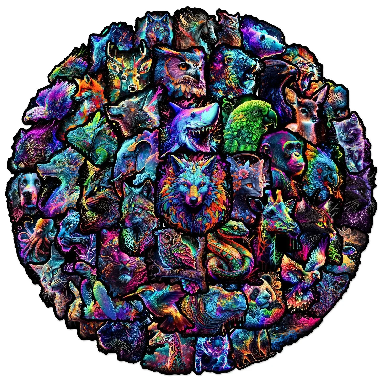 10/50 sztuk śmieszne ciemne kolorowe zwierzęta kreskówkowe naklejki album do scrapbookingu DIY notatnik butelka rower telefon bagaż naklejki samochodowe zabawka