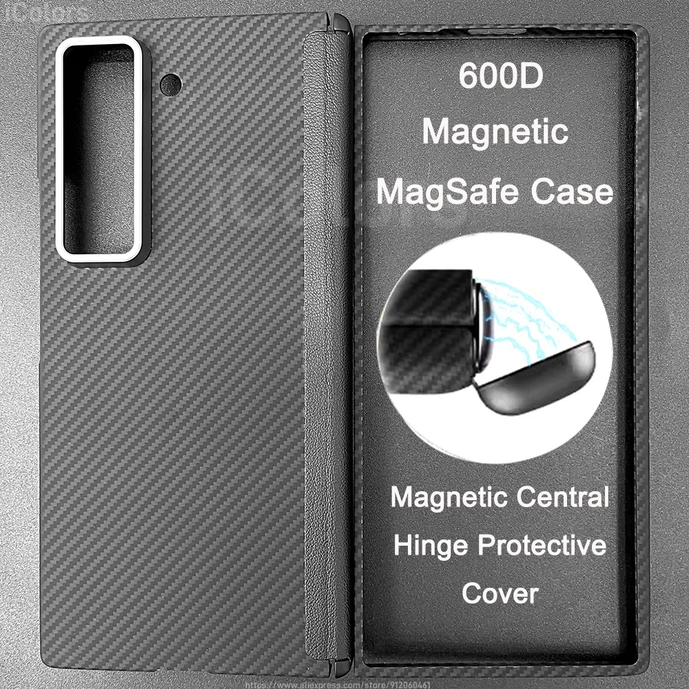 

Magsafe Case For Samsung Galaxy Z Fold Special /W25 Central Axis Hinge Magnetic Cover Aramid Carbon Fiber Case Hinge Cover