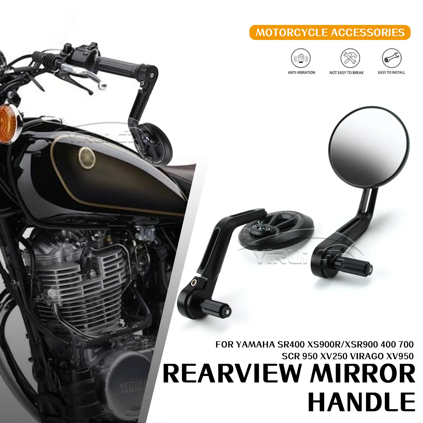 

FOR YAMAHA XV250 Virago XV950 SR400 XS900R/XSR900 XSR400 700 SCR 950 Motorcycle Rearview Handlebar Rearview Mirrors Side Mirrors