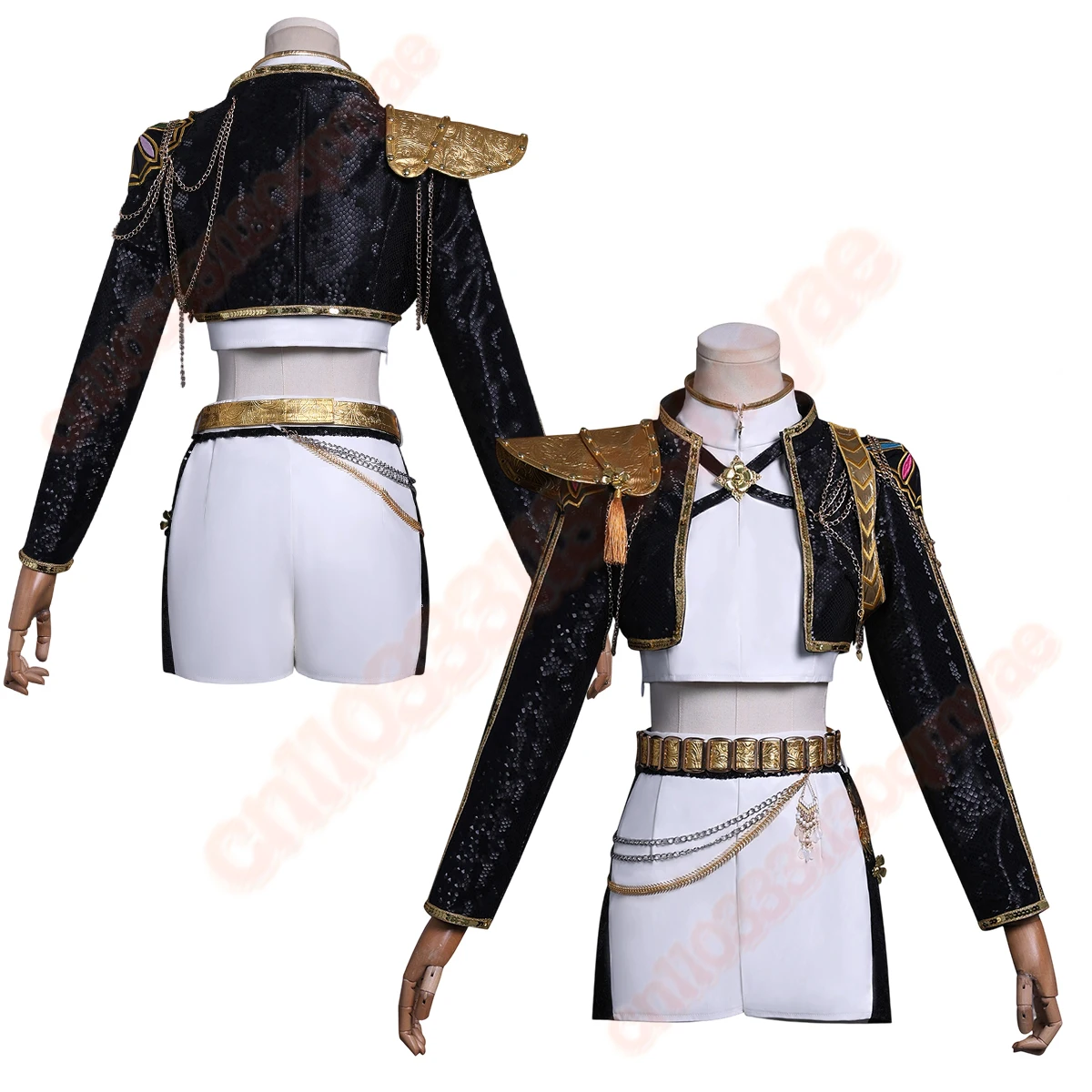 Crianças kpop caçadores de demônios anime rumi zoey mira cosplay traje jaqueta saia preto desempenho palco uniforme dia das bruxas natal