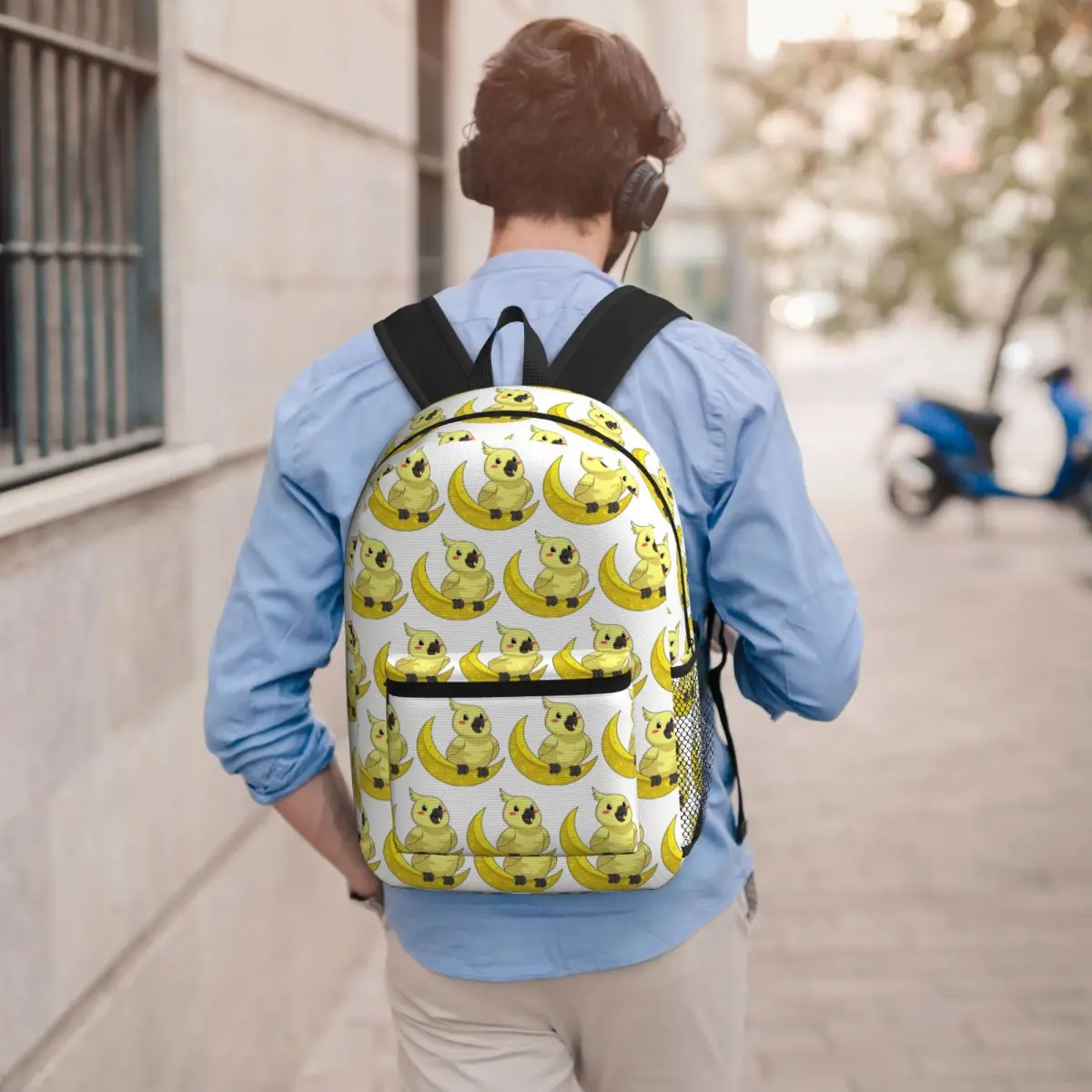 

Cockatoo Cockatiel Parrot With Moon Backpack Boys Girls BookBag Children School Bag Computer Shoulder Bags for Men Women