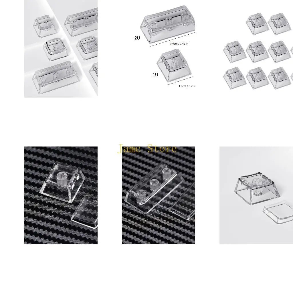 

LX0B Shatterproof Clear Keyboards Keycaps 95% Light Transmission 500M Press Certified Smooth Touching Gaming Essential