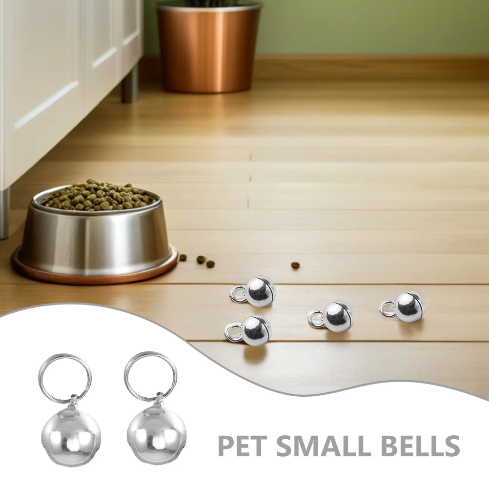 

10pcs Pet Dog Collar Small Pet Charm Pendant Accessories For Puppy Kitten Cat Puppy Dog Bells For Collar Silver