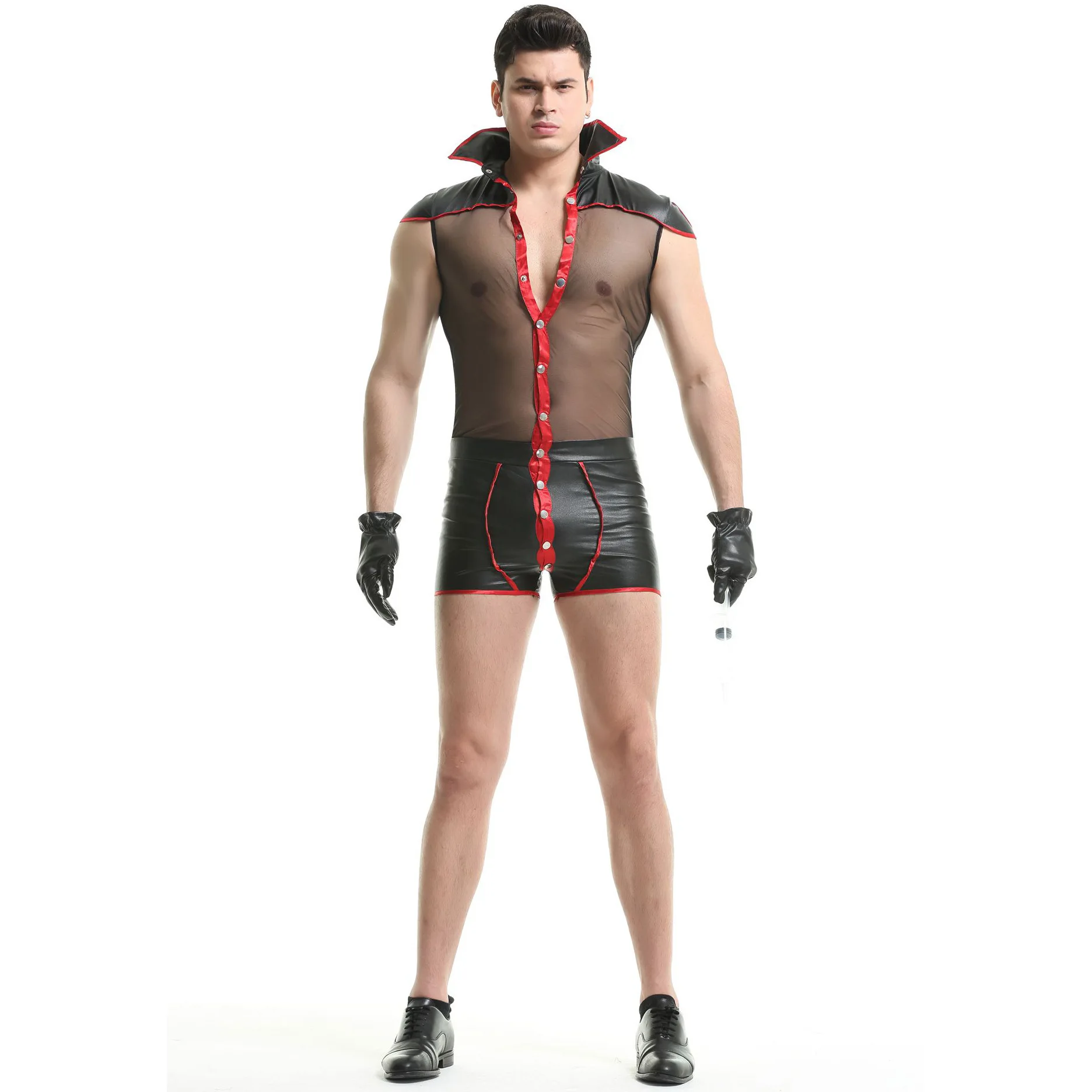 

Nightclub Performance Costumes Men's Sexy Uniform Set M-XL Men's Nurse Costume See-through Mesh Role Play Game Uniform