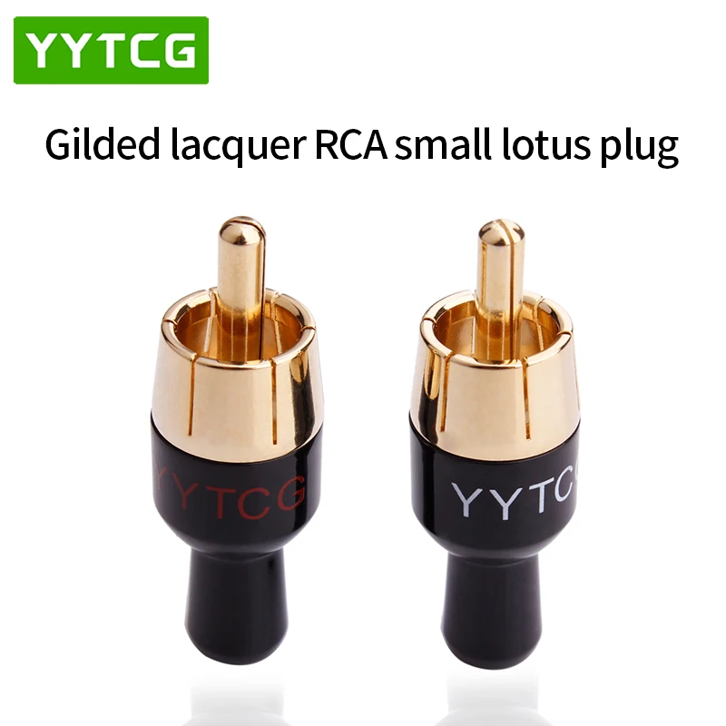 4PCS Copper RCA Plug Audio Cable Male Connector Adapter Connector Soldering Phono Male for 4mm Cable