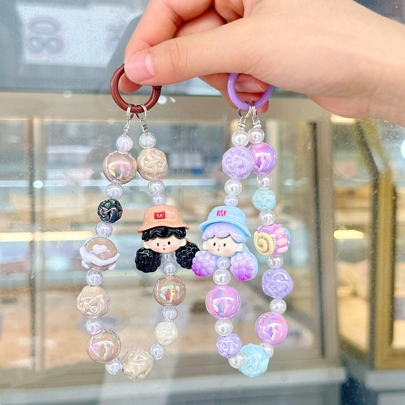 Molinta Beads Mobile Phone Chain Charm Keychain Girl Woman Cell Phone Case Fashion Pendant Key Strap Rope