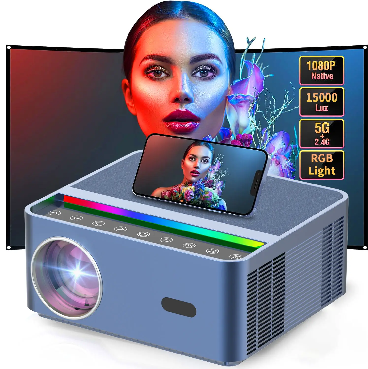 

2025 hot sale Cheap Price Full HD A45-B Projector 4K 500ANSI Mini Led Lcd Wifi Smart Projector for Home Movie Projector