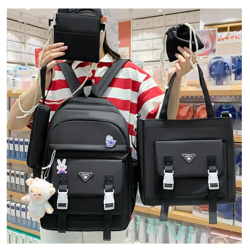 Youth Student Backpack Five-piece Set 4-6 Grade Students Back To School Backpack Cute Girls Must-have Daily Schoolbag