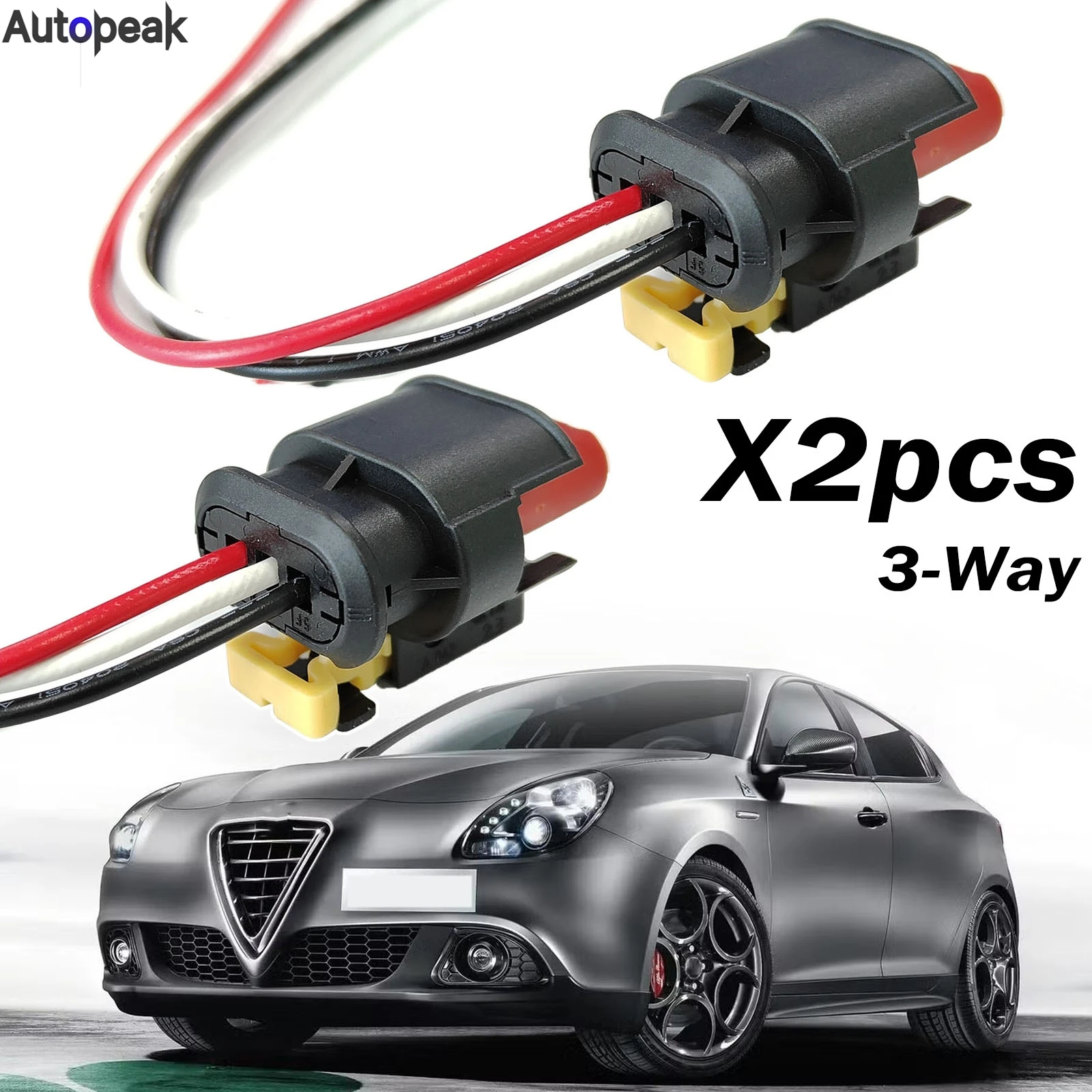 

2x For Alfa Romeo Giulietta 159 Brera Mito 4C 3Way Ignition Coil Wiring Harness Connector Cable Plug Sealed Repair Kit 71752816