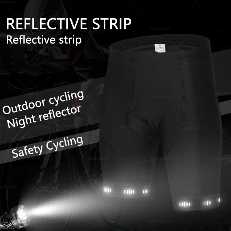 Reflective Strip Cycling Bib Shorts RAUDAX Mountain Bike Breathable Road Cycling Shorts 19DGel Pad Shockproof Cycling Bib Shorts