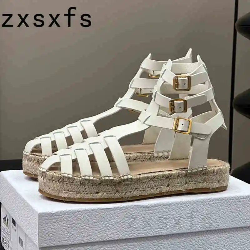 

Summer Platform Flat Beach Shoes For Women Holiday Casual Rome Sandals Ladies Designer Flat Women's Sandals Mujer