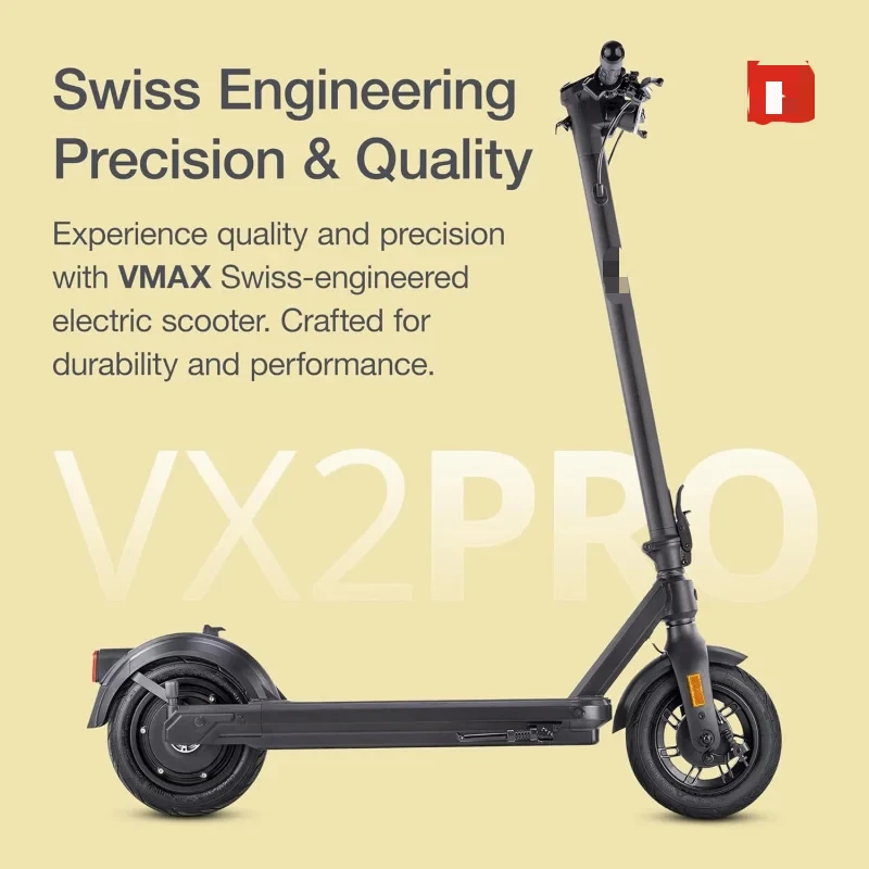 Scooter - VX2 PRO Swiss Engineered Electric Scooters for Adults - 1300W Peak Power 22, 28, 37-Mile Ranges, IPX6 Water R