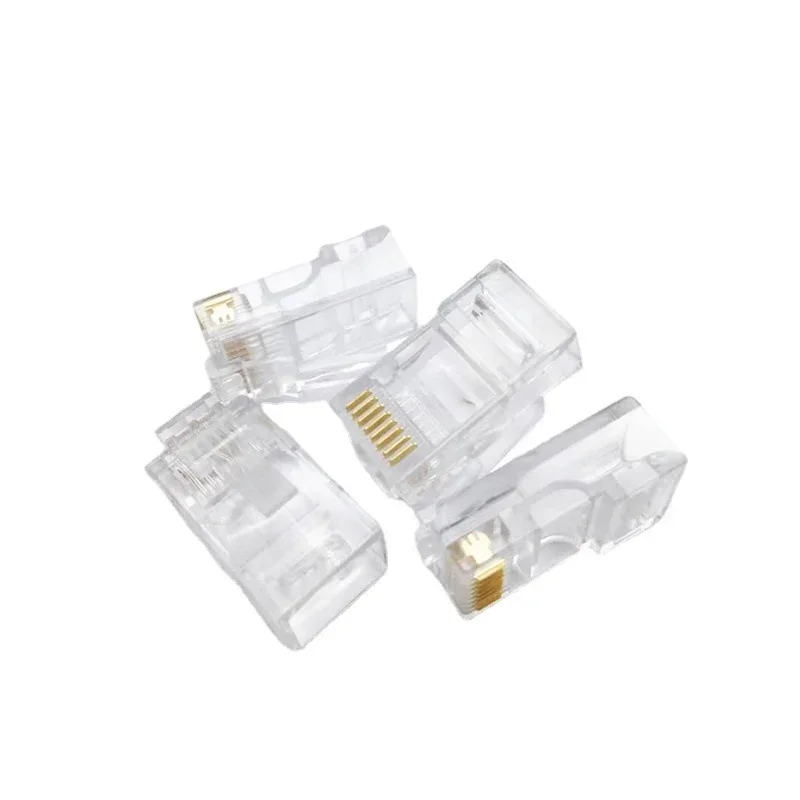 

Network Unshielded 8P8C Modular Pass Through Plug For Ethernet Cables, 25/50pcs Rj45 Cat5 Cat5e Pass Through Connector