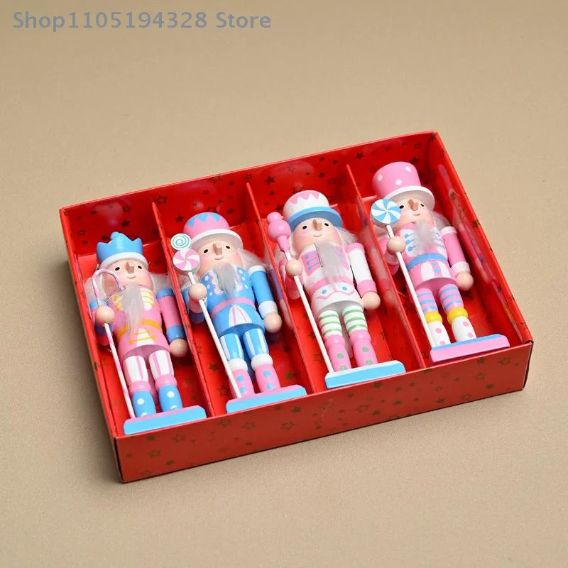 1/4 قطعة هدايا العيد معكرون كاندي سلسلة كسارة البندق دمية الجندي 12 سنتيمتر شجرة عيد الميلاد قلادة ديكور منزلي للحفلات