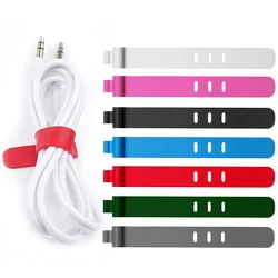 5/1pcs Silicone Data Cable Organizer Cellphone Charger Cable Power Cord Management for Laptop Tablet Earbuds Mouse Wire Wrap Tie