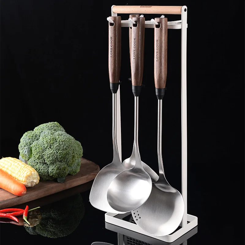 

Nordic Style Spatula and Spoon Hanging Rack Kitchen Utensil Rack Six Hook Spatula and Spoon