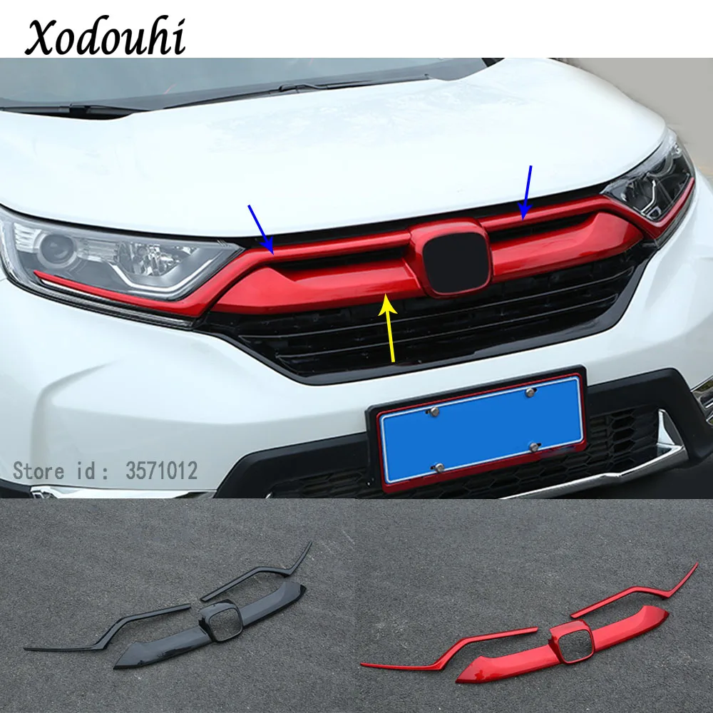 Cover ABS Trim Front Logo Mark Decorative Mark Grid Grill Grille Racing Frame Stick For Honda CRV CR-V 2017 2018-2020 2021-2022