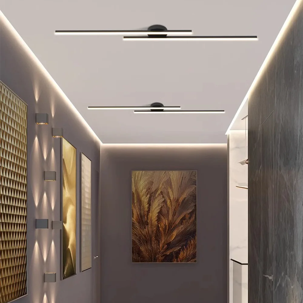 Imagem -06 - Simples Nordic Led Ceiling Lights Modern Living Room Long Spotlight Corredor Lâmpadas Varanda Escritório Iluminação