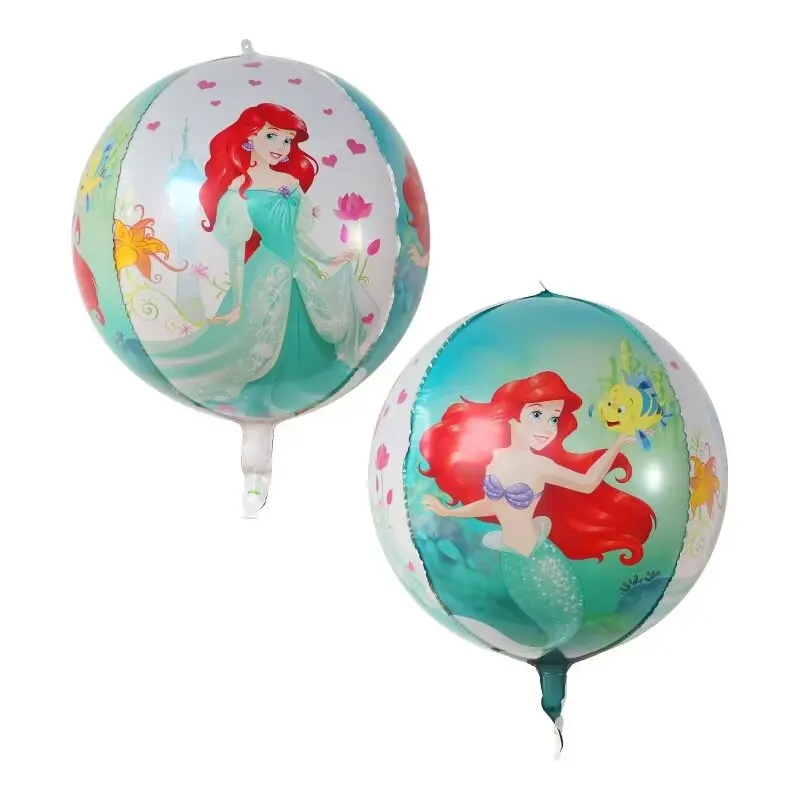 4D Ball Mermaid Princess Snow White Shape Pattern Balloon Girl Birthday Party Decoration Wedding Decoration Little Girl Baby Toy