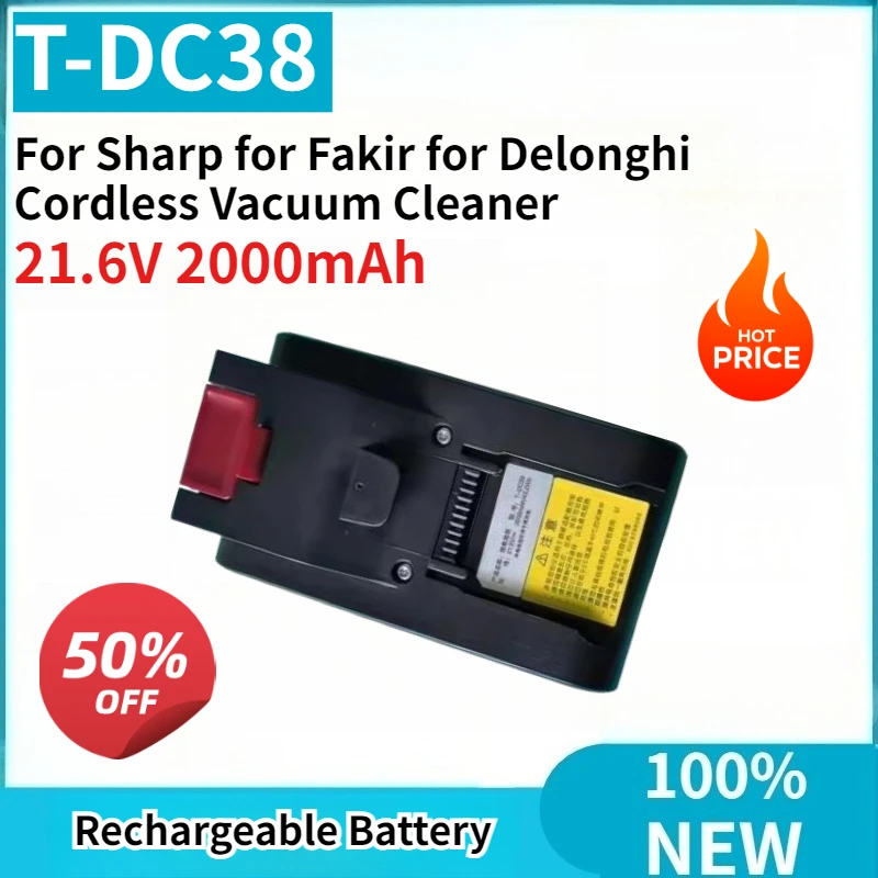 

New Rechargeable Li-ion Battery T-DC38 21.6V 2000mAh for Sharp for Fakir for Delonghi Cordless Vacuum Cleaner