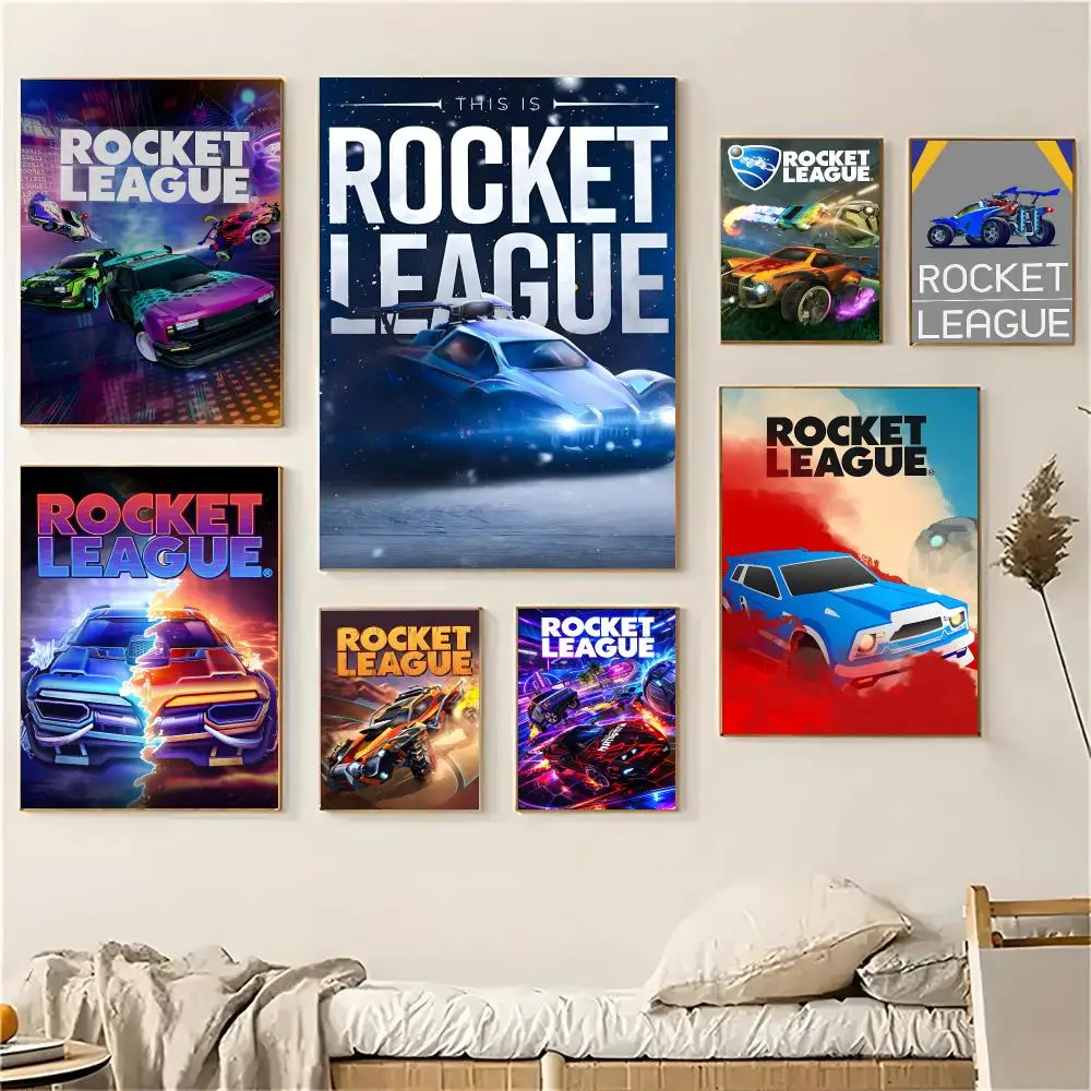 Rocket League Game Sports Poster Self-adhesive Advanced Aesthetic Printing Paper Wall Art for Living Room Home Decor