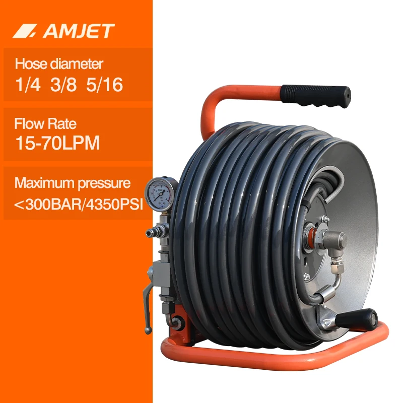 

Durable Sewer Cleaning Reel FlowRate 15-70LPM Pipe Cleaning Reel Sewer Jetter Portable Durable Reel