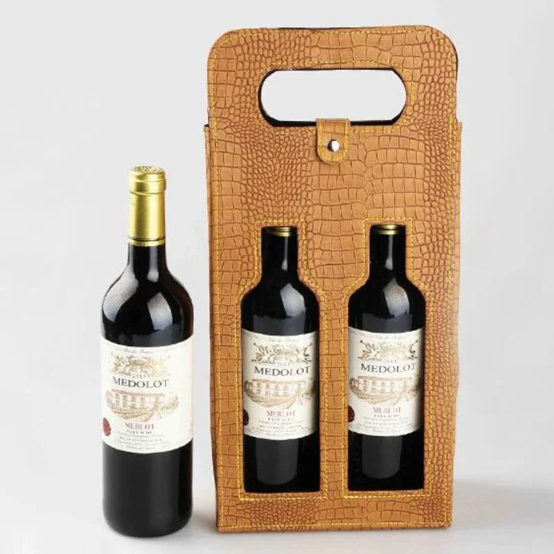 1 Pc Wine Bags Wine Bottle Boxes Red Wines Bag Leather Box Bottle Packaging Bag Wedding Party Decor Gift Wine Accessories