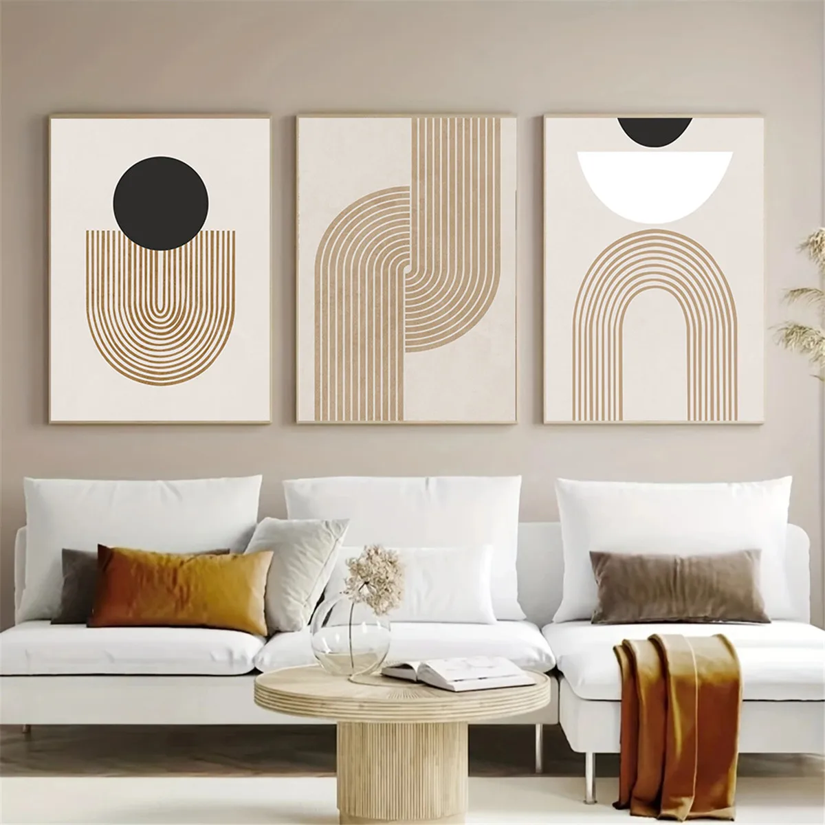 Póster de geometría abstracta para decoración del hogar, pintura en lienzo, línea minimalista, arte de pared, impresión, sala de estar, 3 piezas