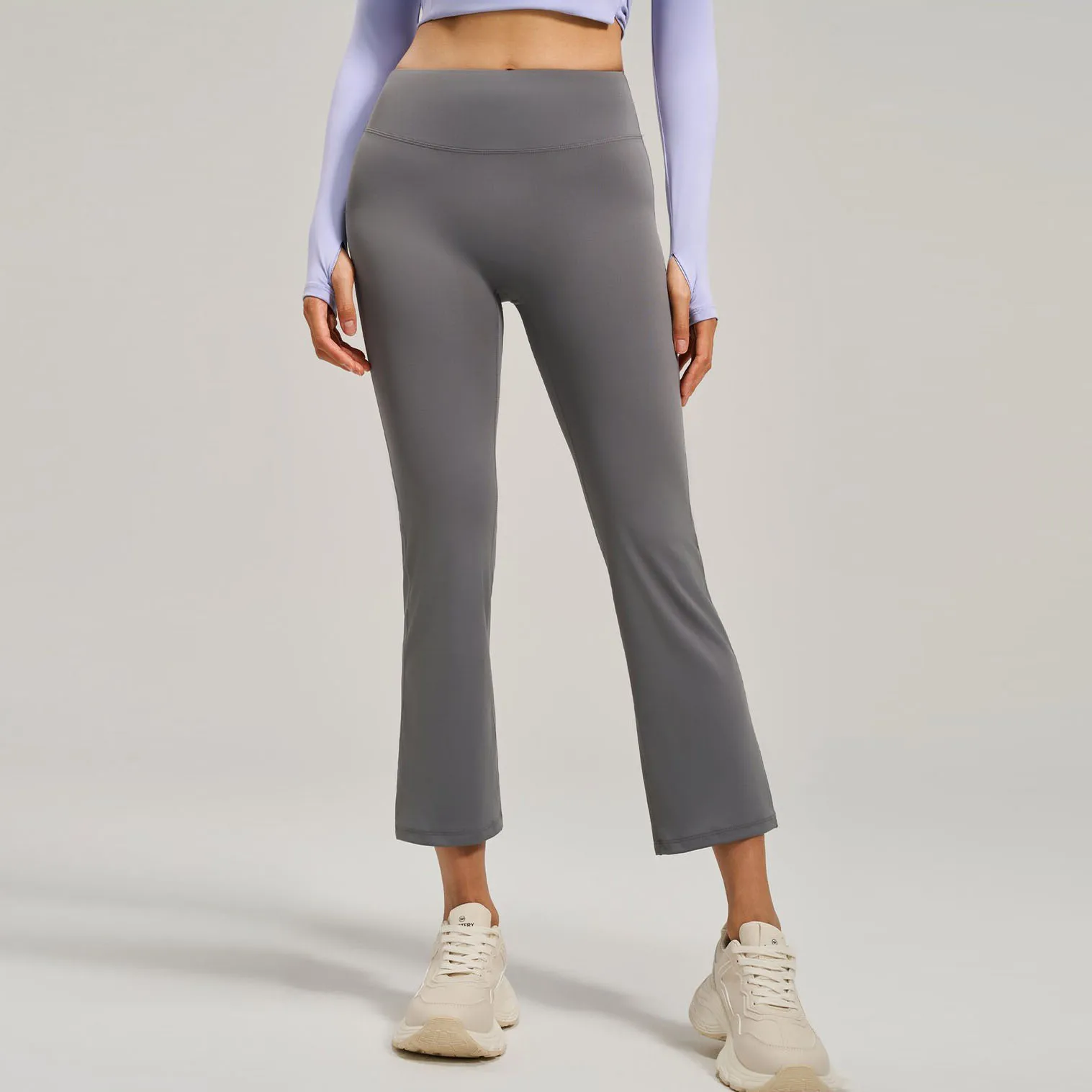 Women's High Waist Yoga Pants Cropped Flare Tummy Control Leggings Hip Lifting Stretch Fitness Workout Gym Casual Sports Trouser