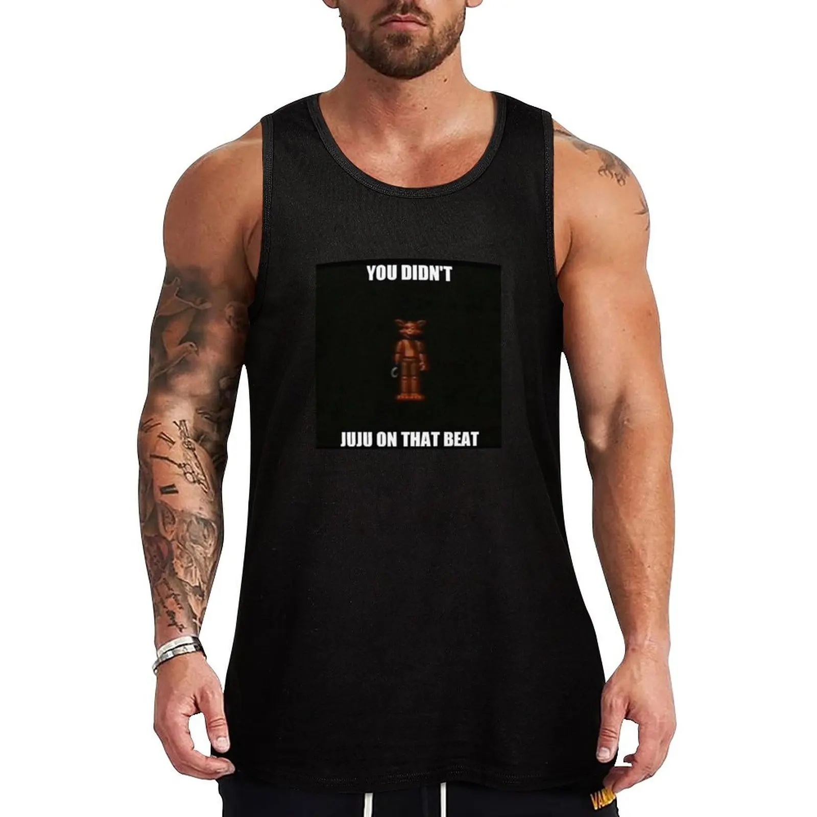 No te quedaste sin camiseta sin mangas con estampado vintage de You Didn't Juju on That Beat, camiseta sin mangas con estampado retro.