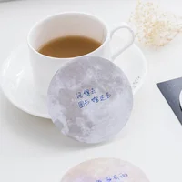 6Pcs/Set Cute Planet Memo Pad Kawaii Round Tearable Notes Sticky Earth Moon Mars Small Notebook Kids School Office Stationery 4