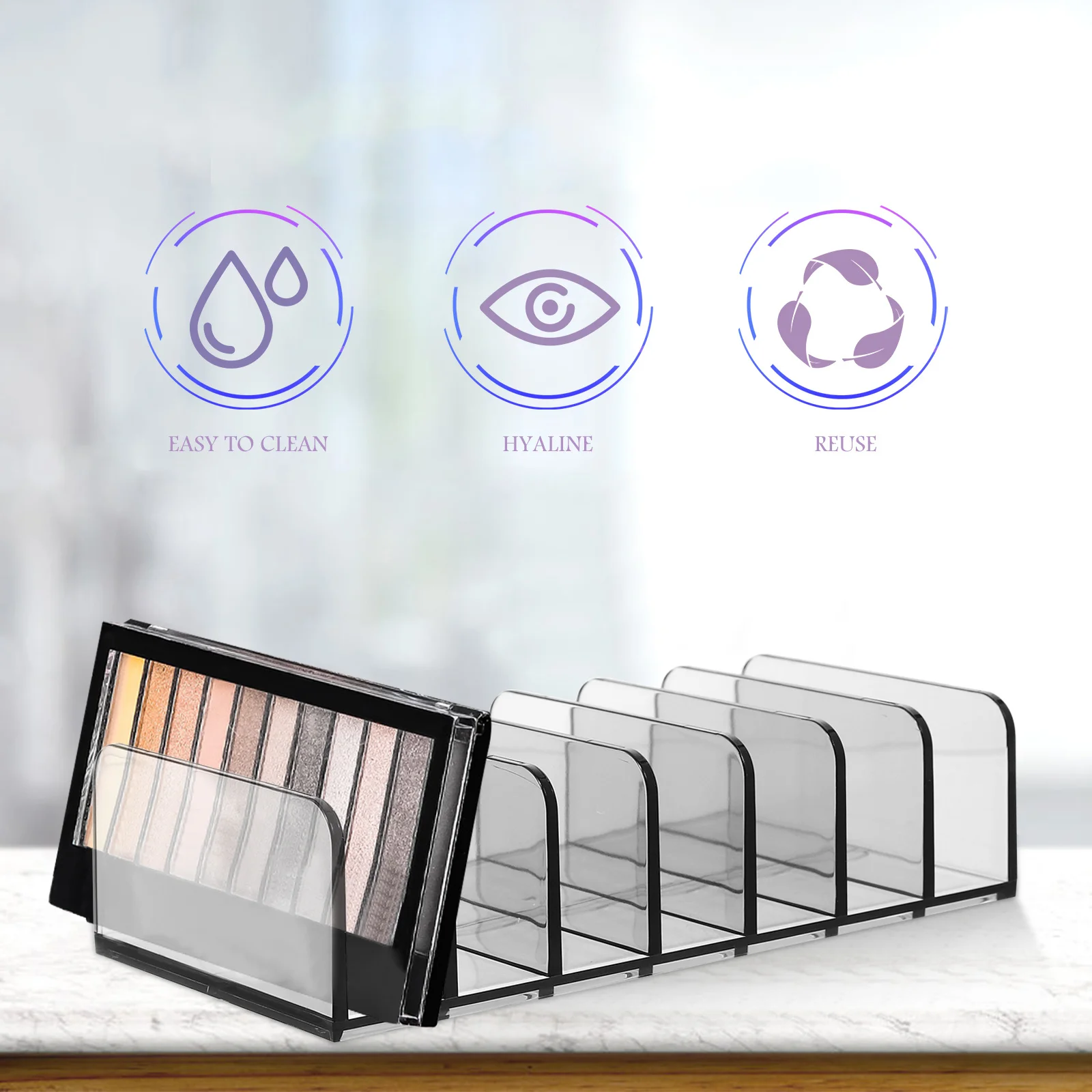 Organizer Box Compact Desktop Storage Rack For Makeup Brushes Cosmetics Large Capacity Compartment Display Shelf