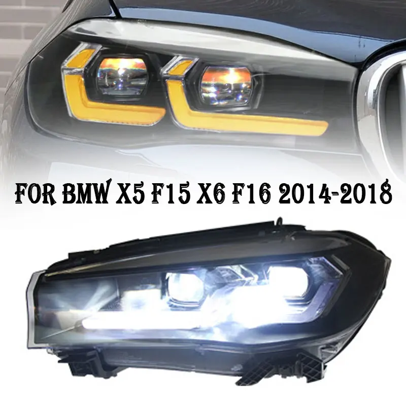

Фары головного света для BMW X5 F15 X6 F16 2013-2019 фары F15 F85 DRL сигнал поворота Дальний свет ангельский глаз проектор