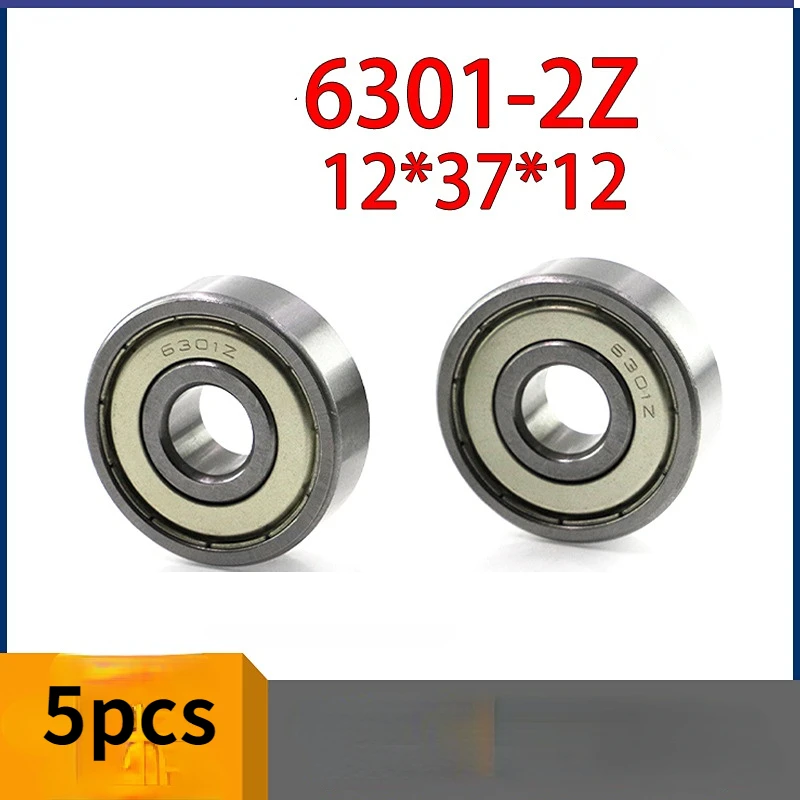 

【5pcs】Inner bore 12 Outer diameter 37 thickness 12mm quiet automobile transmission bearing motor 6301 bearing