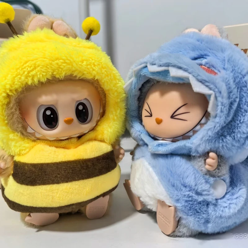 17 سنتيمتر دمية قطيفة صغيرة الزي اكسسوارات لكوريا Kpop Exo Labubu المعبود V1 V2 النحل ديناصور القرش زي الملابس هدية